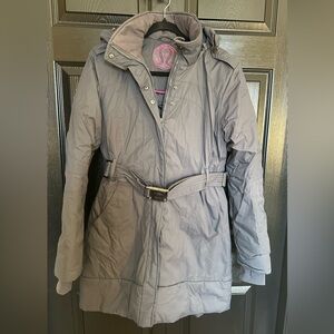 Lululemon Pinnacle Jacket Insulated Belted Winter Coat Grey Size 10